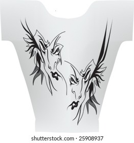 Abstract tattoo pattern on T-Shirt Design