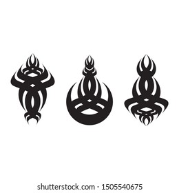 Abstract Tattoo vector design. Dance of the flames.