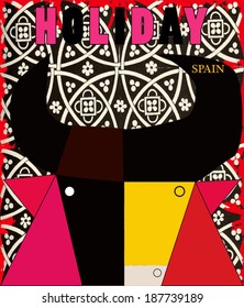 Abstract taurus on poster of Spain.