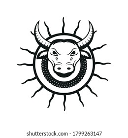 Abstract Taurus zodiac logo. vector of Taurus zodiac sign