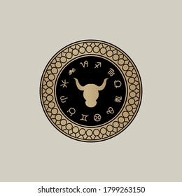 Abstract Taurus zodiac logo. vector of Taurus zodiac sign