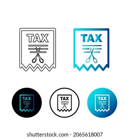 Abstract Tax Cut Icon Illustration