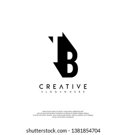 abstract TB logo letter in shadow shape design concept