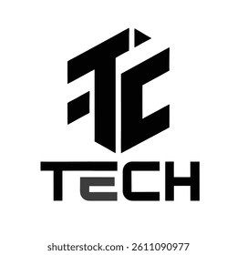Abstract TC tech logo design template element