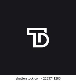 Abstract TD, DT, T, D Letters Logo Initial Based Monogram Icon Vector.