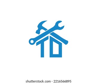 Abstract TD Letter Creative Home Repair Logo Design. Unique Real Estate, Property, Construction Business identity Vector Icon.