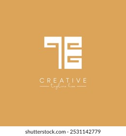 Abstract TE ET Letter Artistic Stylish Logo Design. Initial Based Vector.