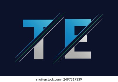 Abstract Te letter logo design template. Vector Logo Illustration.