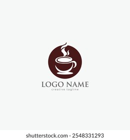 Abstract Tea cup logo design vector template