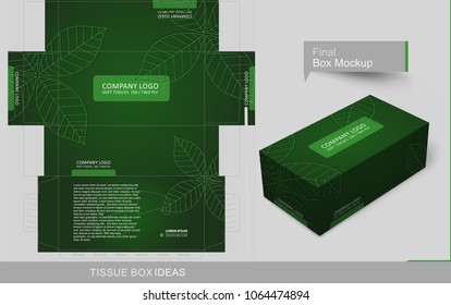 Abstract Tea Leaves Pattern . Tissue Box Template Concept, Template For Business Purpose, Place Your Text And Logos And Ready To Go For Print.