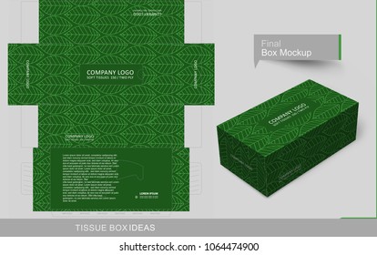 Abstract tea leaves pattern . Tissue box template concept, template for Business Purpose, Place your text and logos and ready to go for print.