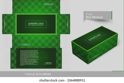 Abstract Tea Leaves Pattern . Tissue Box Template Concept, Template For Business Purpose, Place Your Text And Logos And Ready To Go For Print.