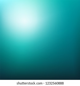 Abstract teal background. Blurred turquoise water backdrop. Vector illustration for your graphic design, banner, summer or aqua poster.