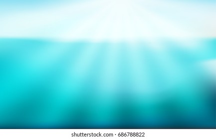 Abstract teal background. Blurred turquoise water backdrop. Vector illustration for your graphic design, banner, summer or aqua poster