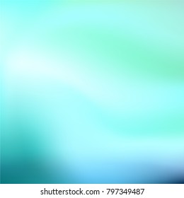 Abstract teal background. Blurred turquoise water backdrop. Vector illustration for your graphic design, banner, summer or aqua poster