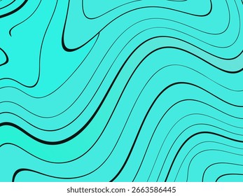 Abstractas fondo verde azulado con líneas oscuras que fluyen.