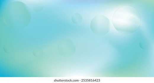 Abstractas fondo verde azulado con burbujas de agua. Fondo de agua turquesa suave. Ilustración vectorial para su Diseño gráfico, Anuncio, póster de agua