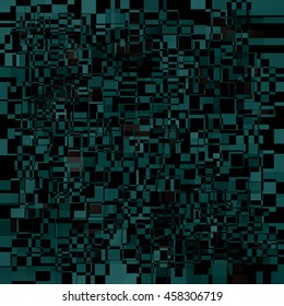 Abstract teal and black squares vector background.