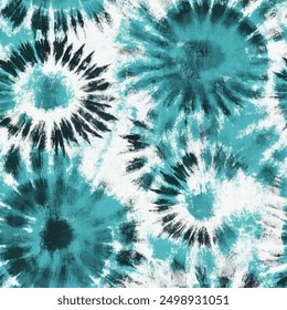 Abstract teal, black and white tie dye shibori watercolor painting patterns, Cute seamless pattern design element for sale banners, posters, labels, and gift wrapping paper.