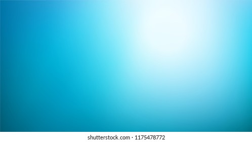 Abstract Teal Blue Background. Blurred Gradient Turquoise Backdrop. Vector Illustration For Your Graphic Design, Banner, Water Or Aqua Poster