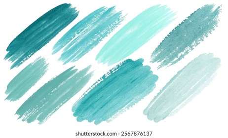 Abstract teal brush strokes, artistic texture, vibrant color palette, creative design elements, digital art background.