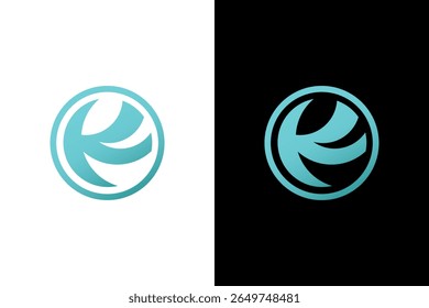 Elemento de design do logotipo do círculo azul abstrato