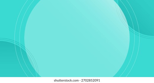 Abstrakte Teal-Farbkreise mit Linien überlappen die Hintergrundschicht. Modernes Poster, Tapete, Broschüre, Poster, Einladung, Banner, Kulissendesign