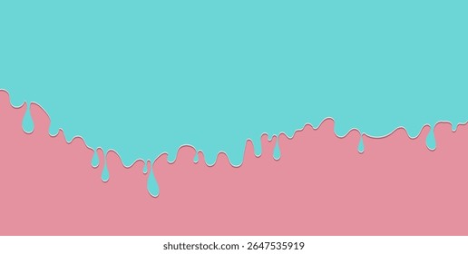 Abstract Teal Dripping Paint Pink Background Design Texture