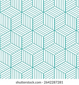 Abstracte teal geometrische 3d kubus naadloos patroon