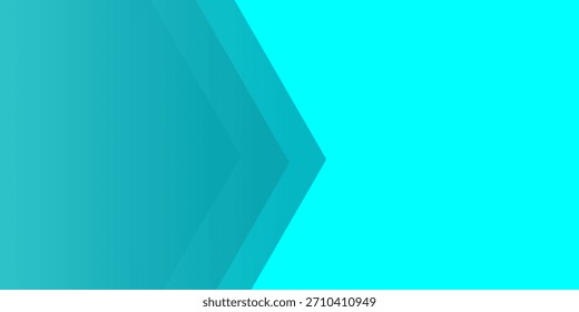 Abstract teal geometric arrows and layered chevrons on a bright aqua background creating a modern, minimal design composition.