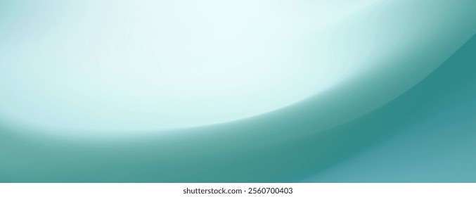 Abstract Teal Gradient Background Smooth Curves, Soft Hues, Digital Art