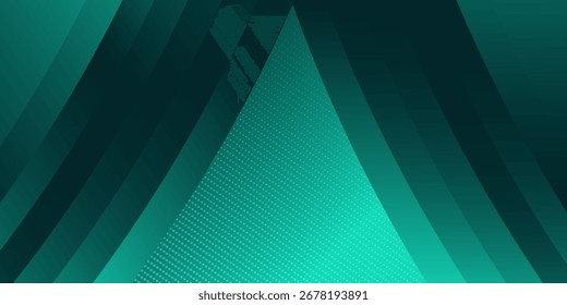 Abstrakte Teal Gradient Welle mit gepunktetem Muster Hintergrund. Moderner abstrakter Hintergrund mit roten und dunkelgrünen Farbverlauf-Wellen mit gepunkteten Mustern. Elegante gekrümmte Linie und glattes Farbverlauf-Design