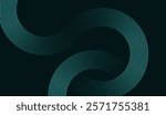 Abstract Teal Green Circular and Wavy Line Pattern on Dark Background - Ideal for Tech, Data, and Networking Themes