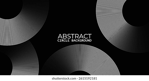 Abstract Teal Green Circular and Wavy Line Pattern on Dark Background - Ideal for Tech, Data, and Networking Themes