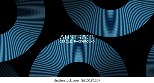 Abstract Teal Green Circular and Wavy Line Pattern on Dark Background - Ideal for Tech, Data, and Networking Themes