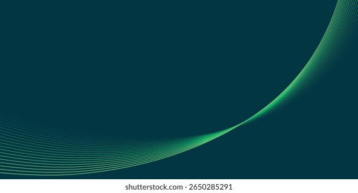 Abstract Teal and Green Wave Design.