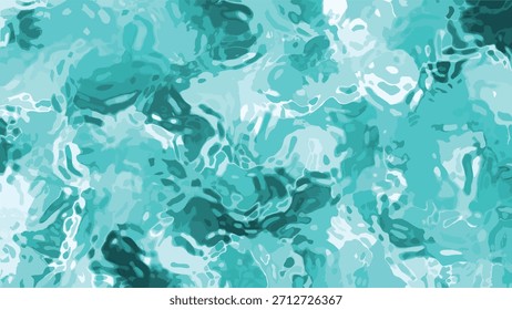 Superficie líquida Abstractas de color verde azulado con reflejos de luz brillante, fondo de bucle sin costuras, agua plástica abstracta, Imagen de Regalías común.