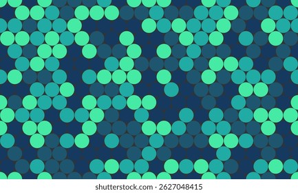 Abstractas verde azulado y azul marino patrón circular.  Diseño geométrico sin costuras ideal para fondos de Sitio web, textiles o marca moderna. Representa conexión, unidad o tecnología.