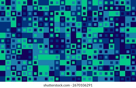 Abstractas verde azulado y azul marino patrón de mosaico pixelado.  Perfecto para fondos, diseños tecnológicos o proyectos de arte moderno. Representa datos digitales, tecnología o conectividad.