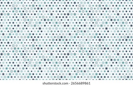 Abstract teal and navy circular pattern on white background.  Perfect for website backgrounds, textiles, or modern design projects. Represents connection, data, or technology.