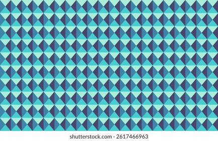 Abstract teal and navy geometric pattern.  Seamless repeating design of interlocking triangles creating a diamond effect. Ideal for backgrounds, textiles, websites, and digital projects.