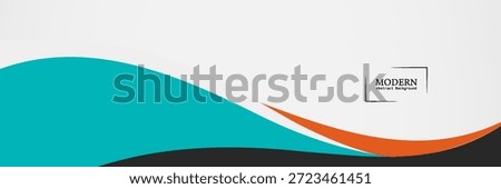 Abstract Teal And Orange Wave Design Banner With Black Accent For Modern Graphics vector illustration eps10
