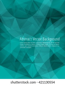 Abstract teal triangles vector background.
