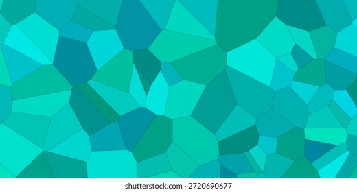 Fondo geométrico Abstractas verde azulado voronoi con Formas de mosaico poligonales y colores planos lisos. Textura de Vector moderna ideal para temas de tecnología, diseño digital, Sitios web, presentaciones, Fondos de pantalla y proyectos gráficos creativos.