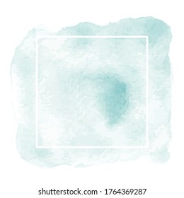Abstract Teal Watercolor Background For Design.