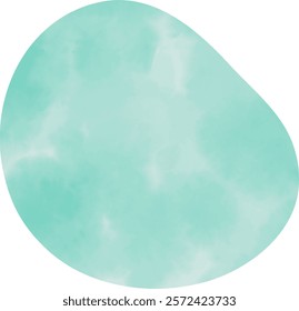 Abstract Teal Watercolor Fluid Shape