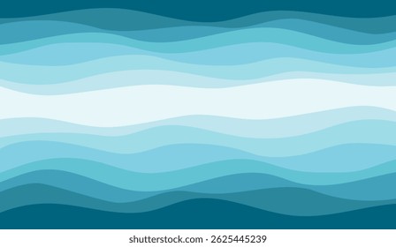 Abstract Teal Wavy Background with Smooth Transitions, Serene Gradient Design for Web, Desktop, or Presentation Backdrops and Textures in Shades of Blue and Teal