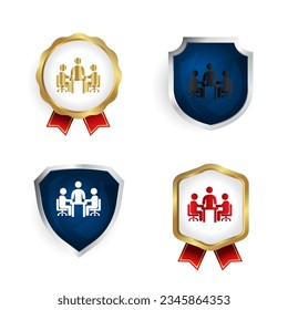 Abstract Team Meeting Badge and Label Collection, can be used for business designs, presentation designs or any suitable designs.