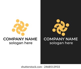 Abstract Team work modern logo vector design