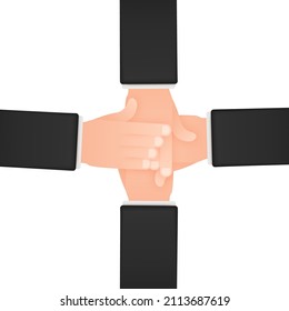 Abstract teamwork hands sign for concept design. Business concept. Teamwork, cooperation.
